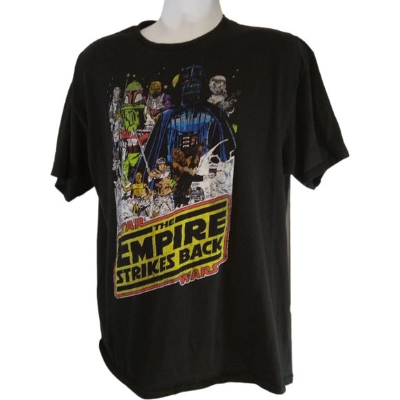 Star Wars Shirt Mens XL Black with Colorful LOGO The Empire Strikes Back - Picture 9 of 11